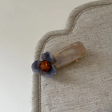DAIIIBABYYY  -  Retro fog blue flower hairpin advanced sense daily versatile duck bill clip bangs side hair accessories women