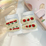 DAIIIBABYYY  -  2PC Cherry Strawberry Hollow Knitting Hairpin Hair Clips Vintage Crab Clip for Girls Women Hair Accessories0