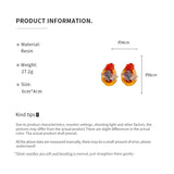 Daiiibabyyy  Resin Oval Koi Flower Earrings for Women New Chinese Retro Earrings 2025 Hot Trendy Drop Earring Luxury Designer Jewelry