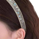Daiiibabyyy  Korean Style Hair Hoop for Women Luxury Crystal Hairband Rhinestones Transparent Headband Female Hair Accessories