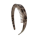 Daiiibabyyy  Leopard Print Wide Tooth Hair Headband Teeth for Women Non Slip Resin Hair Hoop Styling Hair Accessories for Thick Thin Hair