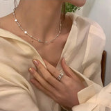 DAIIIBABYYY  -  Bead Geometry Necklace for Women Girl Korean Design Versatile Choker Jewelry Dropship