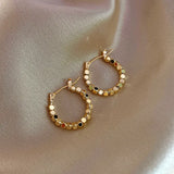 Daiiibabyyy  Luxury Top Quality Smooth Star Zircon Hoop Earrings for Women Girls Metal Chunky Sun Rhinestone Ear Buckle Punk Y2K Jewelry