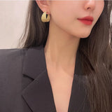 Daiiibabyyy  Exaggerated Design Geometry Multi-layered Lines Big Hoop Earrings for Women Luxury Gold Color Drop Dangle Earring Jewelry Gift