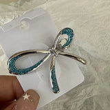 Daiiibabyyy  Y2g Blue Silver Alloy Barrettes Simple Girl Five-Pointed Star Metal Duckbill Clip Bang Clip Side Clip Hair Accessories New