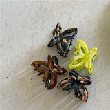 DAIIIBABYYY  -  Romantic Spring Color Acetate Butterfly Grip Temperament and Beautiful Hollow Bow Barrettes Hair Claw Small Headwear Hair Claws