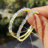 Daiiibabyyy  New Trendy Silver Color Big Circle Hoop Earrings for Women Exaggerated Metal Geometric Smooth Round Earrings Jewelry Gift