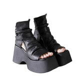 Daiiibabyyy  Fashion Women's Shoes Peep Toe Women's Sandals Summer Platform High Heels Sandals Casual High Top Solid Shoes Zapatos Mujer