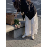 DAIIIBABYYY  -  Bohemian Skirt Early Autumn New French Sweet and Gentle Long First Love Stunning Lace Dress for Women