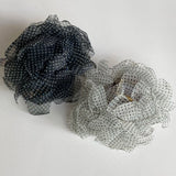 Daiiibabyyy  1PC Elegant Polka Dot Organza Hair Claw Clips Set, 2 - Piece Large Floral - Shaped Hair Accessories For Women Daily Use