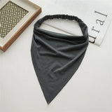 Daiiibabyyy  New Fashion Bohemian Solid Color Hair Scrafs Turban Headband Sweet Cotton Headscarf Triangle Bandanas For Women Hair Accessories