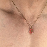 Daiiibabyyy  Natural Stone Inlaid With Gold Charm Pendants Summer coolness Necklace Stainless Steel Clavicle Chain Cool Fashion  Jewelry Gift