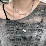 DAIIIBABYYY  -  Y2K Double Layer Star Pendant Necklaces for Women Fashion Neck Decoration Clavicle Chain Vintage Jewelry Accessories Gift