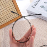 Daiiibabyyy  Creative Cross Wave Shape Headband Spring Shape Double Layer Thin Metal Hair Hoop Elastic Headwear Men Hair Bands Wash Face