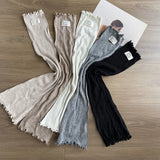 DAIIIBABYYY  -  Y2K Letter Label Knee-length Leg Cover Socks Ballet Strappy Ear Edge Calf Socks Stocking Lolita Gothic Japanese JK Stockings