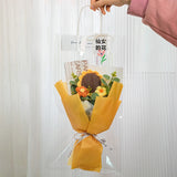 Daiiibabyyy Sunflower Rose Crochet Flower Bouquet Finish Knitted Flowers Artificial Hand Woven Flowers Graduation New Year Gift 꽃다발