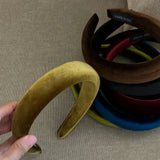 Daiiibabyyy  Women's Velvet Padded Headband Wide Sponge Hair Hoop for Crown Volume Vintage Style Hairband Soft Touch Daily Hair Accessories