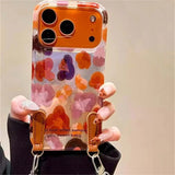 Daiiibabyyy  Vortex print IND graffiti leopard print phone case with handheld lanyard for iPhone 11 12 13 14 15 16  17 Pro Max