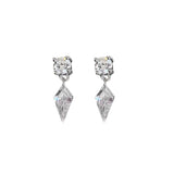 Daiiibabyyy  Tiny Sparkling Water Drop Rhombus Zircon Stud Earrings Men and Women Cool Earbone Nails Fashion Jewelry