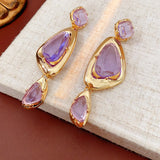 Daiiibabyyy  Vintage Irregular Earrings for Women Silver Needle Oval Tassel Drop Earring Light Luxury High-end Retro Jewelry Gifts