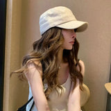 Daiiibabyyy  Retro Cotton-Linen Breathable Flat-Top Hat Vintage-Style Riding Cap Fashionable Duckbill Cap for Women Flatters the Face Shape