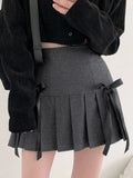 Daiiibabyyy Sweet Mini Skirt Women Summer Pleated Skirt Female Korean Fashion Preppy Style Skirts Ladies Vintage Hot Girl Bow Lace-up Faldas
