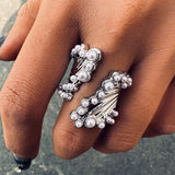 DAIIIBABYYY  -  Fashion Design Spindrift Adjustable Ring Women Trendy Personalized Faux Pearl Wide Face Ring Creative Party Jewelry Accessories