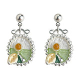 Daiiibabyyy  Fresh Sweet Dripping Oil Flower Earrings for Women Girls Fashionable Charm Fairy Oval Drop Earrings Party Jewelry Accessories