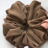 DAIIIBABYYY  -  Big Size Chiffon Scrunchies For Muslim Women Custom Elastic Volumizing Oversized Neat stitching Malaysian Bunch Hair Tie