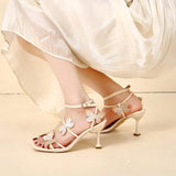 Daiiibabyyy  New Buckle Strap Women's Sandals Fashion Butterfly-knot Office and Career Brand Open Toe Summer Best Seller Heeled Sandals