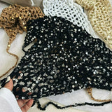 Daiiibabyyy  Fashion Sparkly Sequined Headscarf Headband Ins Style Versatile Knitted Triangle Scarf Y2K Hollow Beanies Headband Accessories