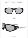 Daiiibabyyy  American Style Spicy Girl with A High-end Feel Y2K Cyberpunk Personality Sunglasses Women's Trendy Concave Shaped Sunglasses
