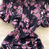 DAIIIBABYYY  -  Elegant sweet  asymmetrical print o-neck puff Sleeve Dress Vacation Slim Women Party mermaid summer dresses