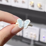 DAIIIBABYYY  -  Blue Butterfly Drip Oil Enamel Open Ring Women's Party Shining Jewelry The Best Gift for A Girlfriend
