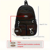 Daiiibabyyy  Backpack Simple Large Capacity Sports Travel Backpack Junior High School Leisure Backpack Tutorial Bag