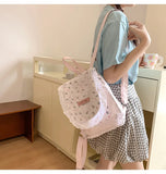 Daiiibabyyy  Women's Fashion Bag Sweet Lace Backpack Women's Small Backpack  Ladies' Backpack Lightweight Travel Backpack Kawaii Smalll Bag