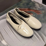 Daiiibabyyy  Spring and Autumn New Flat Shoes French Retro Mary Jane Round Toe Bow Flat Ballet Shoes