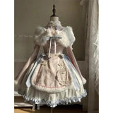 DAIIIBABYYY  -  Japan Christmas And New Year Shirt With Blue And Pink Chinese Style Lolita Skirt Op Cute And Gentle Chinese Elements Lolita