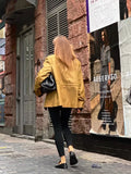 DAIIIBABYYY  -  Women Casual Solid Windbreaker Jacket Fashion Lapel Single Breasted Big Pocket Overcoat 2024 Autumn Winter Commute Outerwear