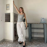 Daiiibabyyy  French Vintage Lace Lantern Pants Women Elastic Waist Loose Casual Streetwear Y2K Hot Girl Trendy All-match Long Trousers