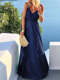 DAIIIBABYYY  -  Women Loungewear Fashion Lace-Up Maxi Dress Summer Solid Holiday Sleeveless Deep V-Neck Elegant Ladies Party Dress