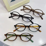 DAIIIBABYYY  -  Y2K Small Oval Frame Glasses Women Retro Eyewear Decorative Plastic Computer Reading Eyeglasses Blue Light Blocking Glasses