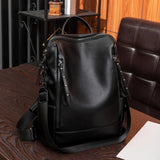 Daiiibabyyy  Large capacity retro style soft women's backpack, convertible shoulder bag, perfect for commuting and travel