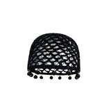 DAIIIBABYYY  -  Fashion Round Beads Crochet Hollow Tassels Knitted Hat Bohemian Style Cap Knit Beanies Hollow Out Weave Ethnic Style Hat Outdoor