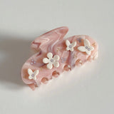Daiiibabyyy  Vintage Beige Marbled Claw Clips Large Acetate Grab Clip Girls Nonslip Crab Hairpins Barrette Summer Hair Accessories for Women