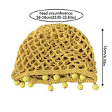 DAIIIBABYYY  -  Solid Color Versatile Handmade Hollow Crocheted Knitted Hat For Women Girls Personalized Beaded Design Hollow Pullover Hat Gifts