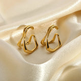 DAIIIBABYYY  -  INS Trendy Plated Stainless Steel Geometric Ear Clips Cuff Statement Golden Metal Non Piercing Ear Clip Jewelry Gift