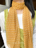 Daiiibabyyy  Ins Bright Yellow Dot Silk Scarf Women's 2025 Spring Summer New High-end Neck Silk Scarf Matching Headband Tied Hair Long Scarf
