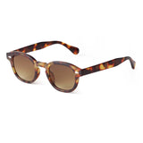 Daiiibabyyy  Vintage Fashion Shell Round Sunglasses Women Men Brand Design Retro Rivet Yellow Blue Lens Square Sun Glasses Female UV400