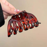 Daiiibabyyy  2Pcs Tortoise Shell Large Plastic Hair Claw Clips, Non-slip Strong Hold Hair Clamps, Retro Hair Accessories for Thick Hair